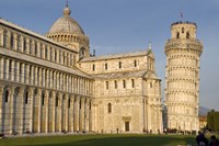 Tourists at cathedral, Pisa Cathedral, Leaning Tower of Pisa, Piazza Dei Miracoli, Pisa, Tuscany, Italy Fine Art Print