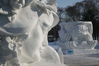 Snow sculptures at Harbin International Sun Island Snow Sculpture Art Fair, Harbin, Heilungkiang Province, China Fine Art Print
