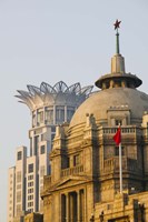 Buildings in The Bund at dawn, Shanghai, China Fine Art Print