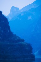 River with Mountains at Dawn, Yangtze River, Yichang, Hubei Province, China Fine Art Print