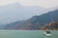 Ferry in a river, Xiling Gorge, Yangtze River, Hubei Province, China Fine Art Print