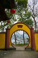 Round passageway of a building, Mingshan, Fengdu Ghost City, Fengdu, Yangtze River, Chongqing Province, China Fine Art Print