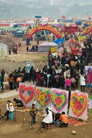 Ciqikou carnival by the Jialing River during Chinese New Year, Ciqikou, Chongqing, China Fine Art Print