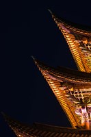 Architectural detail of Wuhua Building, Wenxian Lu, Old Town, Dali, Yunnan Province, China Fine Art Print