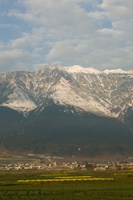 Town at mountainside, Cangshan, Dali, Erhai Hu Lake Area, Yunnan Province, China Fine Art Print