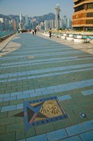 Plaque and Handprints of Jackie Chan, Avenue Of The Stars, Victoria Harbour, Kowloon, Hong Kong, China by Panoramic Images - various sizes