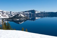 Lake in winter, Crater Lake, Crater Lake National Park, Oregon Fine Art Print