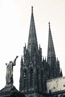 Low angle view of a cathedral, cathedrale Notre-Dame-de-l'Assomption, Clermont-Ferrand, Auvergne, Puy-de-Dome, France Fine Art Print