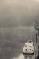 Morning fog over Lot River, Bouzies, Lot, Midi-Pyrenees, France Fine Art Print