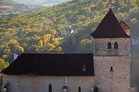15th century church at St-Cirq-Lapopie, Lot, Midi-Pyrenees, France Fine Art Print