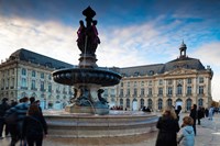 Place de la Bourse buildings at dusk, Bordeaux, Gironde, Aquitaine, France Fine Art Print