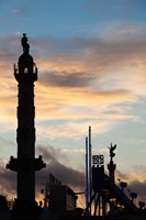 Esplanade des Quinconces and carnival at sunset, Bordeaux, Gironde, Aquitaine, France Fine Art Print