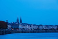 Garonne Riverfront at dawn, Bordeaux, Gironde, Aquitaine, France Fine Art Print