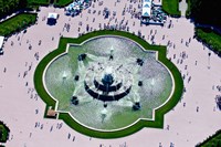 Aerial view of the Buckingham Fountain at Grant Park, Chicago, Cook County, Illinois, USA Fine Art Print