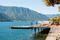 Sundeck and floating pool at Grand Hotel, Tremezzo, Lake Como, Lombardy, Italy Fine Art Print