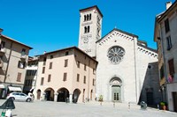 Low angle view of a church, Church of San Fedele, Piazza San Fedele, Como, Lombardy, Italy Fine Art Print
