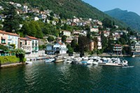 Buildings at the waterfront, Varenna, Lake Como, Lombardy, Italy Fine Art Print