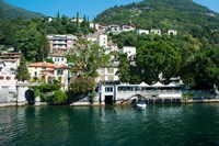 Acquadolce Cafe at the edge of Lake Como, Carate Urio, Province of Como, Lombardy, Italy Fine Art Print