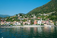 Building in a town at the waterfront, Argeno, Lake Como, Lombardy, Italy Fine Art Print