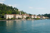 Buildings in a Town at the Waterfront, Bellagio, Lake Como, Lombardy, Italy Fine Art Print