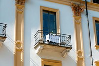 Table for two on balcony of room at Villa D'Este hotel, Cernobbio, Como, Lombardy, Italy Fine Art Print