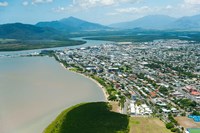 Aerial view of the City at Waterfront, Cairns, Queensland, Australia Fine Art Print