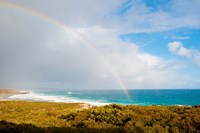 Rainbow over the Pacific ocean, South Ocean Resort, Kangaroo Island, South Australia, Australia Fine Art Print