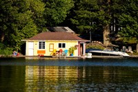 Boathouse at the lakeside, Lake Muskoka, Ontario, Canada Fine Art Print