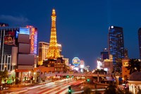 Casinos along the Las Vegas Boulevard at night, Las Vegas, Nevada, USA 2013 Fine Art Print