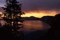 Sunrise view from Discovery Point over Crater Lake, Crater Lake National Park, Oregon, USA Fine Art Print