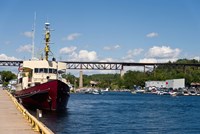 Ship at a harbor, Parry Sound Harbor, Parry Sound, Ontario, Canada Fine Art Print