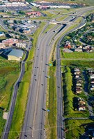 Aerial view of a highway passing through a town, Interstate 80, Park City, Utah, USA Fine Art Print