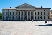 Facade of a theatre, Teatro Sociale, Como, Lombardy, Italy Fine Art Print