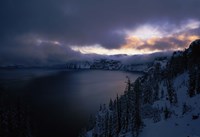 Crater Lake at sunrise, South Rim, Crater Lake National Park, Oregon, USA Fine Art Print
