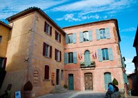 Facade of a building, Hotel de Ville, Roussillon, Vaucluse, Provence-Alpes-Cote d'Azur, France Fine Art Print