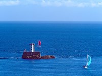 Hospic Lighthouse at Ile-De-Brehat archipelago, Paimpol, Cotes-d'Armor, Brittany, France Fine Art Print