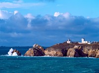 Lighthouse at Pointe Du Toulinguet, Celtic Sea, Finistere, Brittany, France Fine Art Print