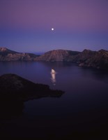 Moon reflection in the Crater Lake, Crater Lake National Park, Oregon, USA Fine Art Print