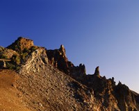 Hillman Peak crags at sunrise, Crater Lake National Park, Oregon, USA Fine Art Print