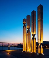 Ricardo Bofill Sculptures at a Hotel, Barcelona, Catalonia, Spain Fine Art Print