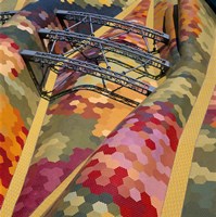 High angle view of a roof of Santa Caterina Market, Barcelona, Catalonia, Spain Fine Art Print
