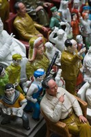 Antique store display of Chairman Mao's communist era souvenir statues, Hollywood Road, Central District, Hong Kong Fine Art Print
