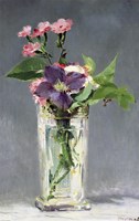 Pinks and Clematis in a Crystal Vase, c.1882 Fine Art Print