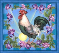 Morning Glory Rooster I Fine Art Print