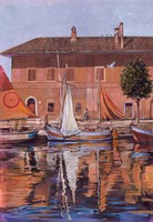 Sailboats On The Canal Fine Art Print