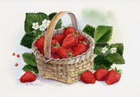 Basket Of Strawberries Framed Print