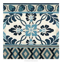 Non-Embellished Indigo Frieze I Fine Art Print