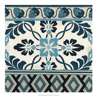 Non-Embellished Indigo Frieze I Fine Art Print