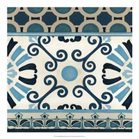 Non-Embellished Indigo Frieze III Fine Art Print