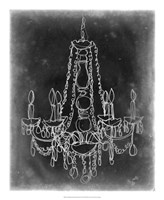 Chalkboard Chandelier Sketch I Fine Art Print